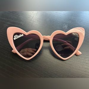 Pink heart shaped sunglasses